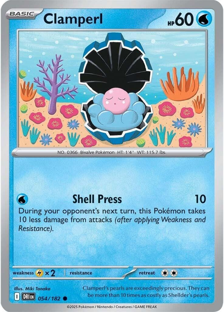Image for Clamperl (054/182) (SV10: Destined Rivals) - Pokemon