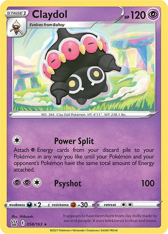 Image for Claydol (058/163) (SWSH05: Battle Styles) - Pokemon