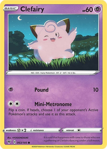 Image for Clefairy (063/185) (SWSH04: Vivid Voltage) - Pokemon