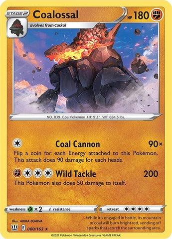 Image for Coalossal (080/163) (SWSH05: Battle Styles) - Pokemon