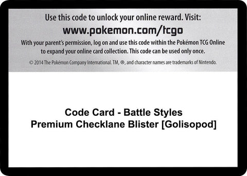 Image for Code Card - Battle Styles Premium Checklane Blister [Golisopod] (SWSH05: Battle Styles) - Pokemon