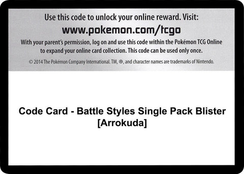 Image for Code Card - Battle Styles Single Pack Blister [Arrokuda] (SWSH05: Battle Styles) - Pokemon