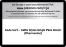 Image for Code Card - Battle Styles Single Pack Blister [Charmander] (SWSH05: Battle Styles) - Pokemon