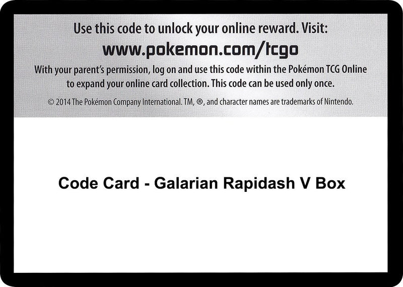 Image for Code Card - Galarian Rapidash V Box (SWSH05: Battle Styles) - Pokemon