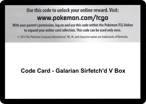 Image for Code Card - Galarian Sirfetch'd V Box (SWSH03: Darkness Ablaze) - Pokemon
