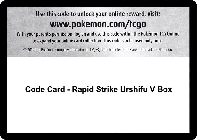 Image for Code Card - Rapid Strike Urshifu V Box (SWSH05: Battle Styles) - Pokemon