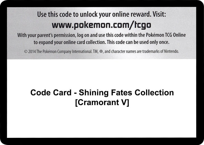 Image for Code Card - Shining Fates Collection [Cramorant V] (Shining Fates) - Pokemon
