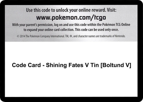 Image for Code Card - Shining Fates V Tin [Boltund V] (Shining Fates) - Pokemon