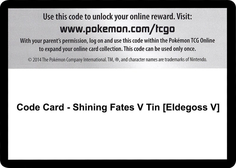 Image for Code Card - Shining Fates V Tin [Eldegoss V] (Shining Fates) - Pokemon