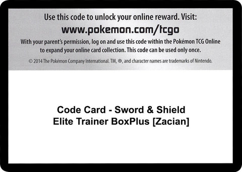 Image for Code Card - Sword & Shield Elite Trainer Box Plus [Zacian] (SWSH04: Vivid Voltage) - Pokemon