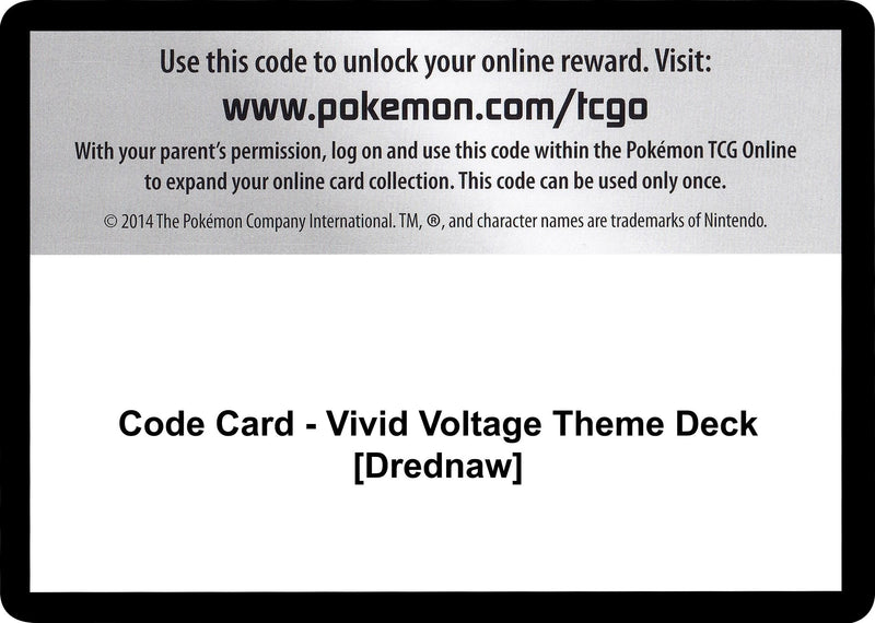 Image for Code Card - Vivid Voltage Theme Deck [Drednaw] (SWSH04: Vivid Voltage) - Pokemon