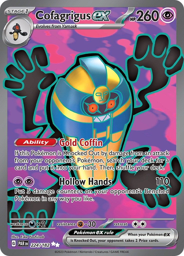 Image for Cofagrigus ex (224/182) (SV04: Paradox Rift) - Pokemon