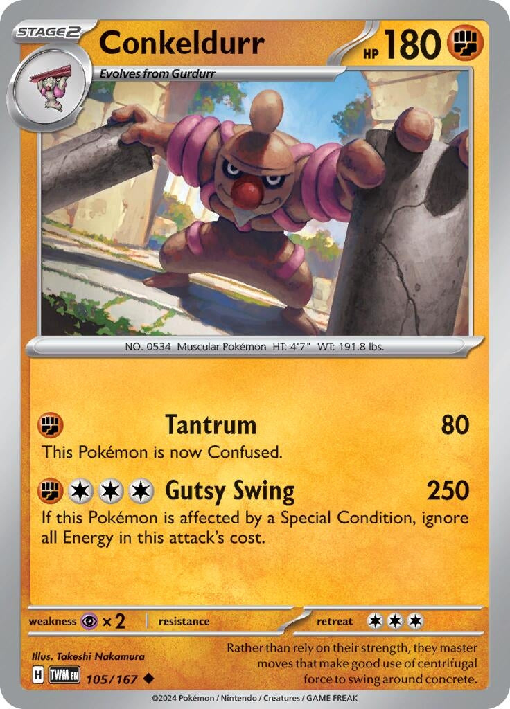 Image for Conkeldurr (105/167) (SV06: Twilight Masquerade) - Pokemon