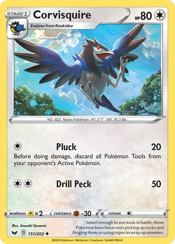 Image for Corvisquire (151/202) (SWSH01: Sword & Shield Base Set) - Pokemon