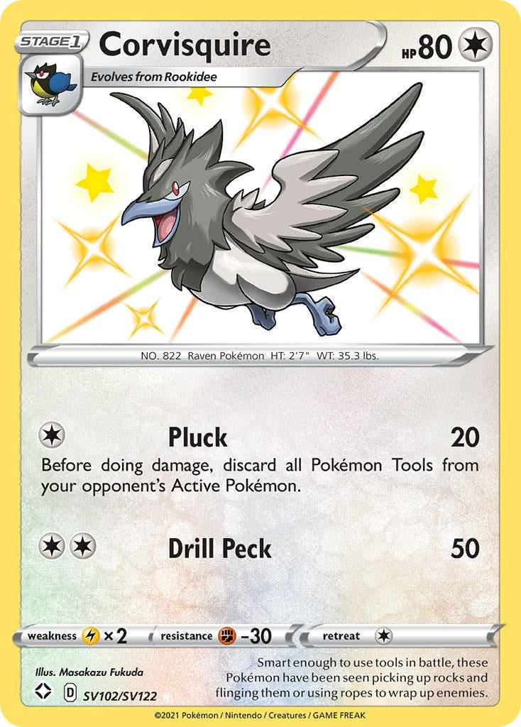 Image for Corvisquire (SV102/SV122) (Shining Fates: Shiny Vault) - Pokemon