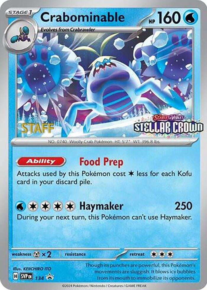 Image for Crabominable - 134 (Prerelease) [Staff] (134/142) (SV: Scarlet & Violet Promo Cards) - Pokemon