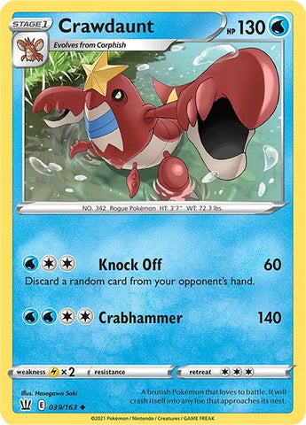 Image for Crawdaunt (039/163) (SWSH05: Battle Styles) - Pokemon