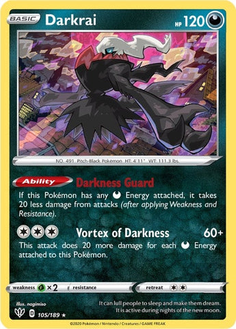 Image for Darkrai (105/189) (SWSH03: Darkness Ablaze) - Pokemon