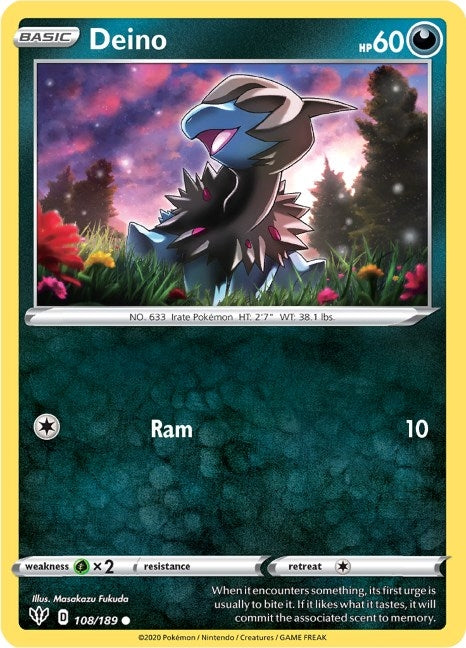 Image for Deino (108/189) (SWSH03: Darkness Ablaze) - Pokemon