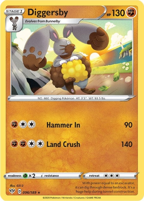 Image for Diggersby (096/189) (SWSH03: Darkness Ablaze) - Pokemon