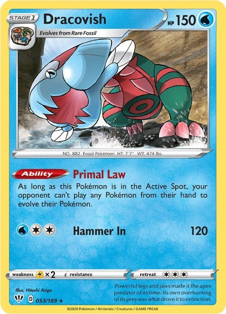 Image for Dracovish (053/189) (SWSH03: Darkness Ablaze) - Pokemon