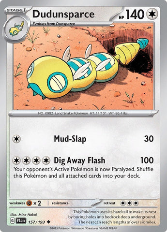 Image for Dudunsparce (157/193) (SV02: Paldea Evolved) - Pokemon