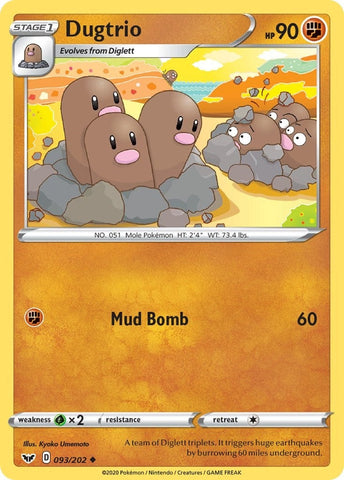 Image for Dugtrio (093/202) (SWSH01: Sword & Shield Base Set) - Pokemon
