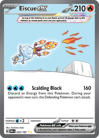 Image for Eiscue ex (222/197) (SV03: Obsidian Flames) - Pokemon