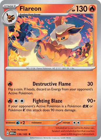 Image for Flareon (136/165) (SV: Scarlet & Violet 151) - Pokemon