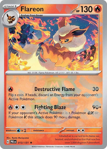 Image for Flareon (Master Ball Pattern) (013/131) (SV: Prismatic Evolutions) - Pokemon