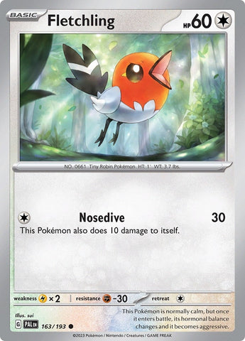 Image for Fletchling (163/193) (SV02: Paldea Evolved) - Pokemon