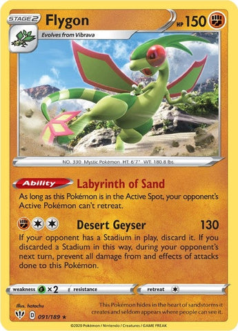 Image for Flygon (091/189) (SWSH03: Darkness Ablaze) - Pokemon