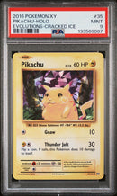 PIKACHU-HOLO - EVOLUTIONS-CRACKED ICE  - PSA 9 Pokemon Single