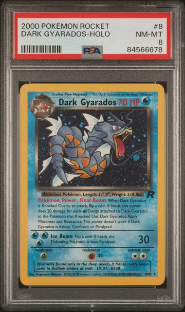 DARK GYARADOS - HOLO - ROCKET - PSA 8 POKEMON Single