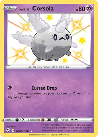 Image for Galarian Corsola (SV049/SV122) (Shining Fates: Shiny Vault) - Pokemon