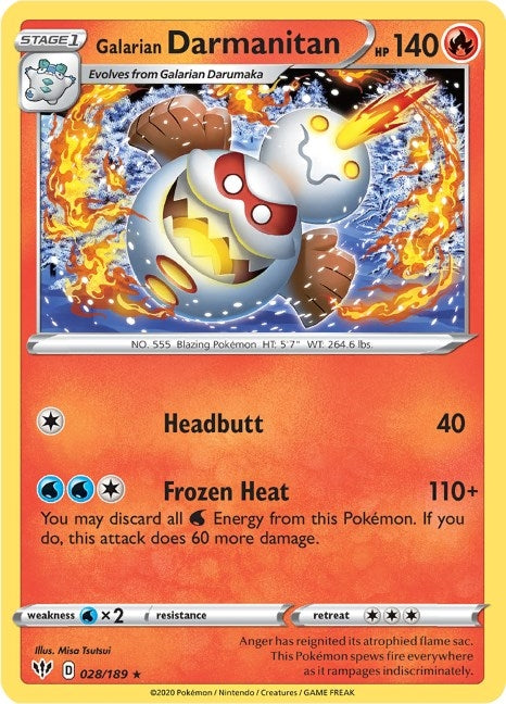 Image for Galarian Darmanitan (28) (028/189) (SWSH03: Darkness Ablaze) - Pokemon