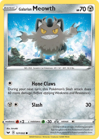 Image for Galarian Meowth (127/202) (SWSH01: Sword & Shield Base Set) - Pokemon