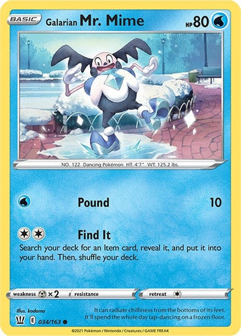 Image for Galarian Mr. Mime (034/163) (SWSH05: Battle Styles) - Pokemon