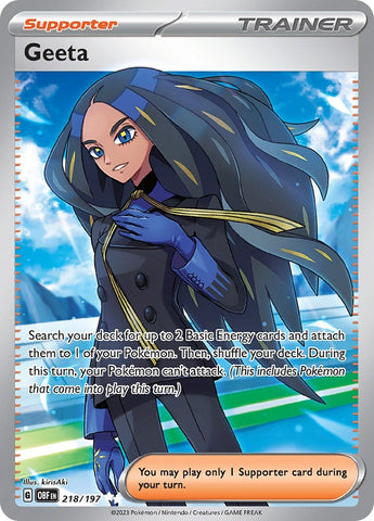 Image for Geeta (218/197) (SV03: Obsidian Flames) - Pokemon