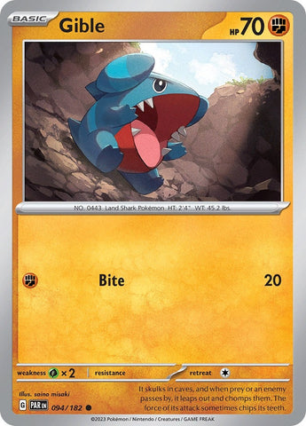 Image for Gible (094/182) (SV04: Paradox Rift) - Pokemon