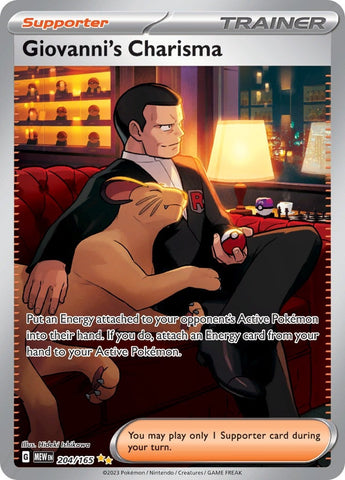 Image for Giovanni's Charisma (204/165) (SV: Scarlet & Violet 151) - Pokemon