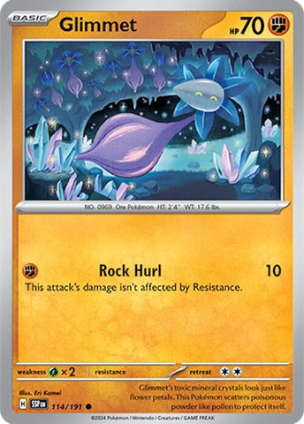 Image for Glimmet (114/191) (SV08: Surging Sparks) - Pokemon