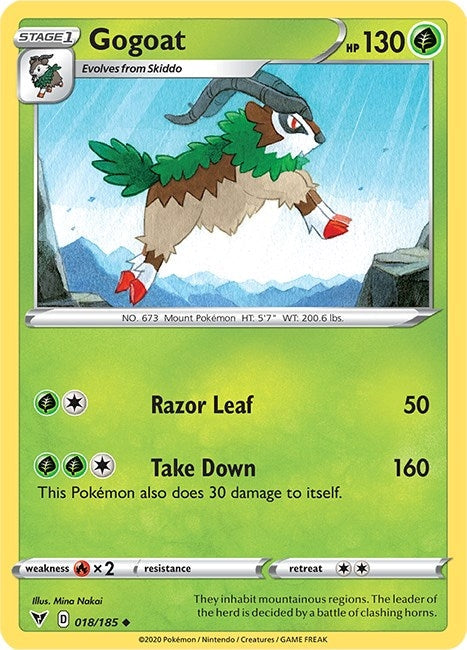 Image for Gogoat (018/185) (SWSH04: Vivid Voltage) - Pokemon