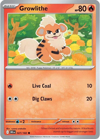 Image for Growlithe (027/182) (SV10: Destined Rivals) - Pokemon