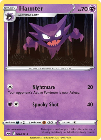 Image for Haunter (084/202) (SWSH01: Sword & Shield Base Set) - Pokemon