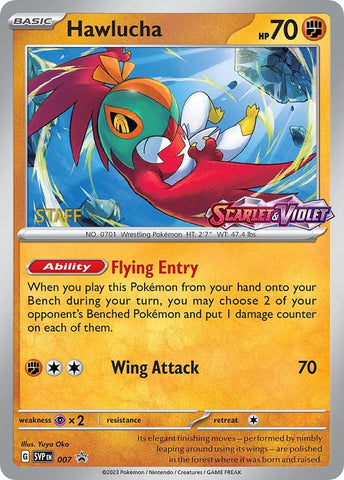 Image for Hawlucha - 007 (Prerelease) [Staff] (007) (SV: Scarlet & Violet Promo Cards) - Pokemon