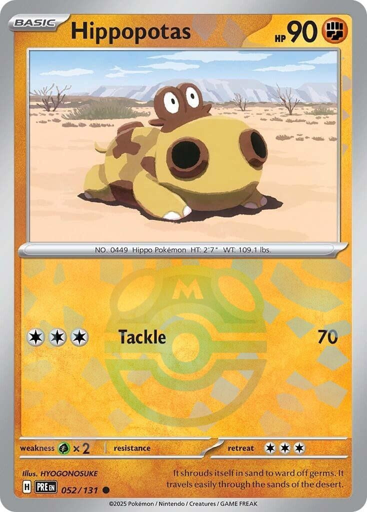 Image for Hippopotas (Master Ball Pattern) (052/131) (SV: Prismatic Evolutions) - Pokemon