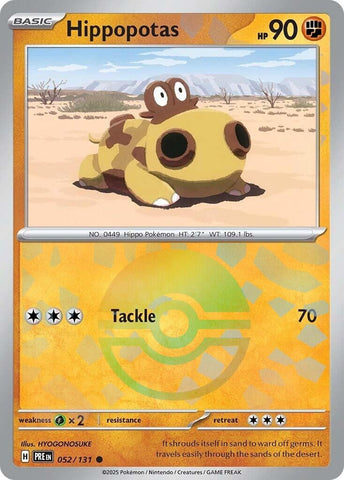 Image for Hippopotas (Poke Ball Pattern) (052/131) (SV: Prismatic Evolutions) - Pokemon
