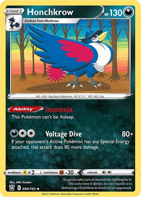 Image for Honchkrow (094/163) (SWSH05: Battle Styles) - Pokemon