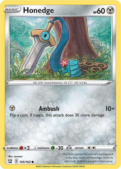 Image for Honedge (105/163) (SWSH05: Battle Styles) - Pokemon